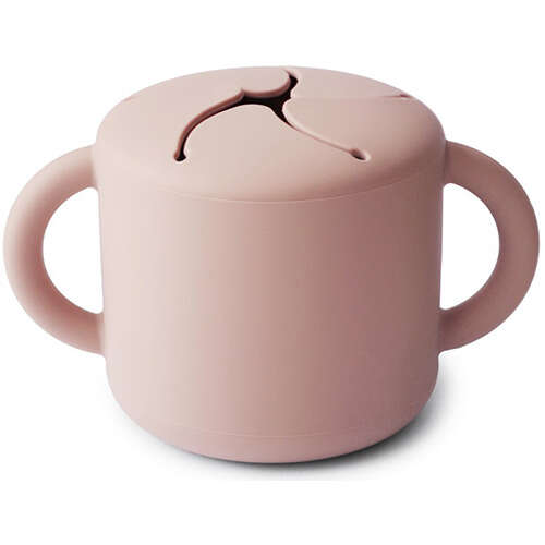 Tazza porta merenda silicone solid blush - Mushie tazza porta snack silicone blush