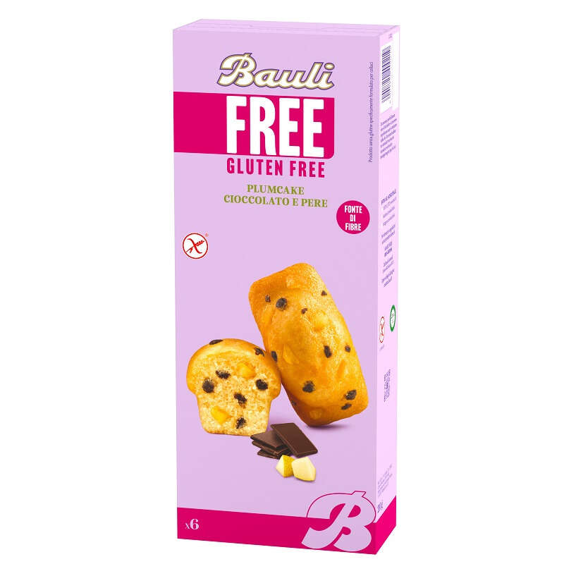 Bauli - Free plumcake cioccolato e pere 6 pezzi da 35 g