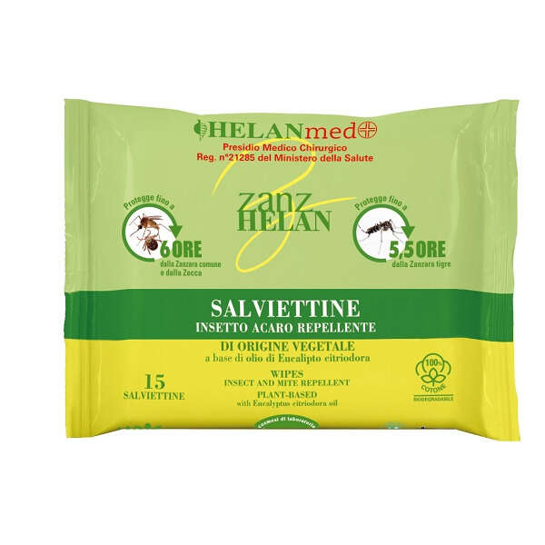 Helan - Zanz insettorepellente vegetale salviettine 15 pezzi
