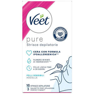 Veet - Strisce ascelle ipoallergeniche 16 pezzi