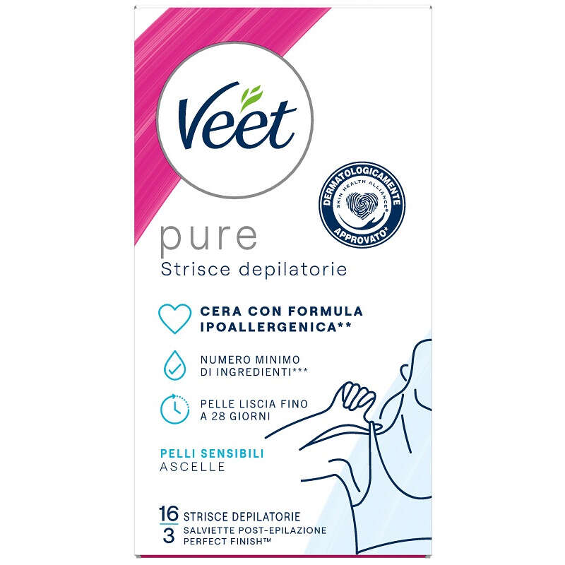 Veet - Strisce ascelle ipoallergeniche 16 pezzi