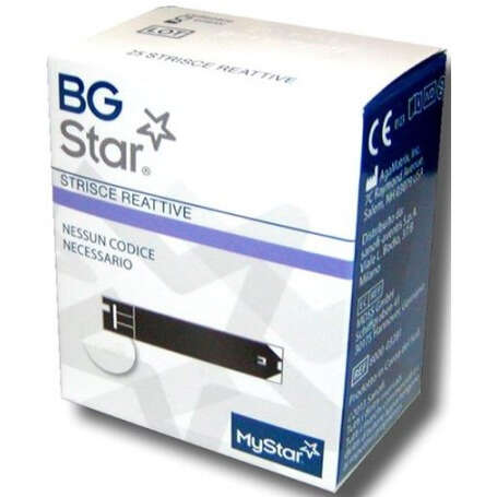 Bgstar - Strisce reattive misurazione glicemia  mystar 25 pezzi