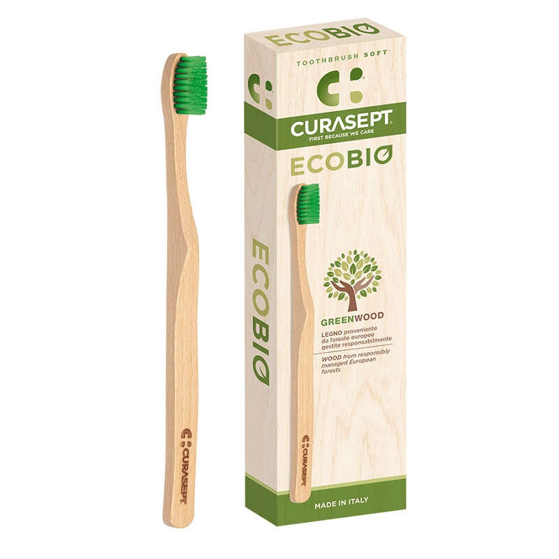 Spazzolino - Curasept  morbido manico in legno