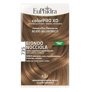 Euphidra - Colorpro xd 735 biondo nocciola gel colorante capelli in flacone + attivante + balsamo + guanti