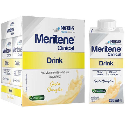 Meritene - Clinical drink vaniglia 4 bottiglie da 200 ml