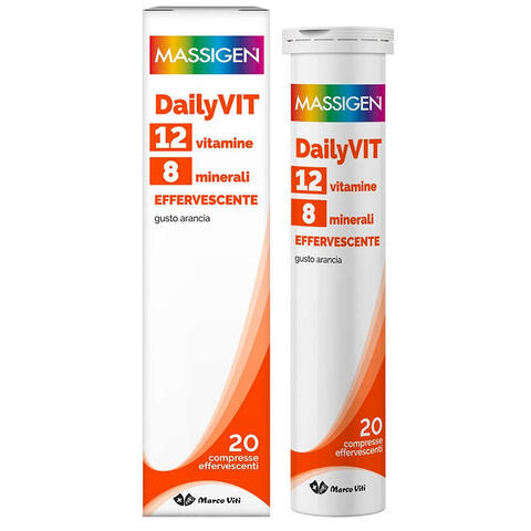 Dailyvit - Massigen  12 vitamine 8 minerali effervescente 20 compresse