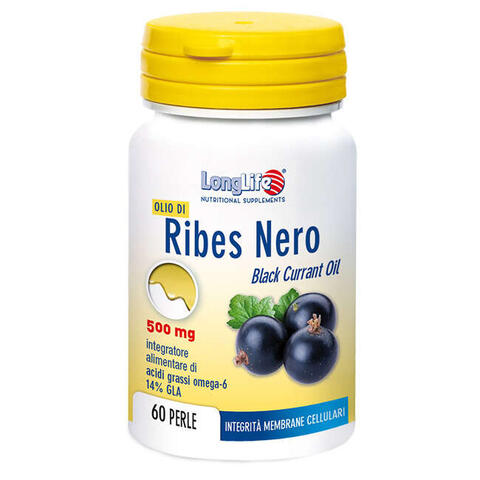 Longlife - Olio ribes nero 60 perle di gelatina