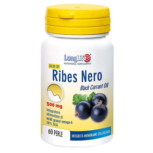 Longlife - Olio ribes nero 60 perle di gelatina
