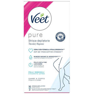 Veet - Strisce corpo ipoallergeniche 16 pezzi