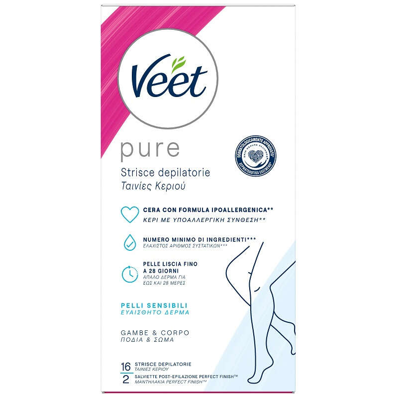 Veet - Strisce corpo ipoallergeniche 16 pezzi