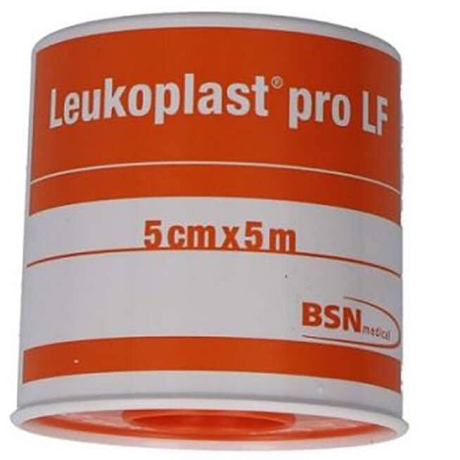 Leukoplast - Cerotto chirurgico per fissaggio medicazioni  pro lf supporto viscosa massa adesiva resina sintetica lanolina ossido di zinco con lattice naturale 5x500cm