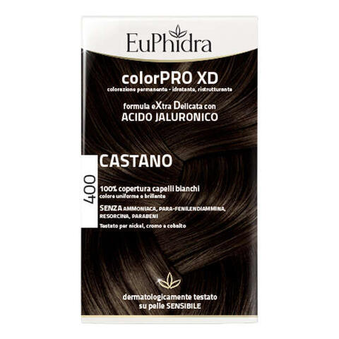 Euphidra - Colorpro xd 400 castano gel colorante capelli in flacone + attivante + balsamo + guanti
