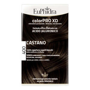 Euphidra - Colorpro xd 400 castano gel colorante capelli in flacone + attivante + balsamo + guanti