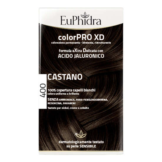Euphidra - Colorpro xd 400 castano gel colorante capelli in flacone + attivante + balsamo + guanti