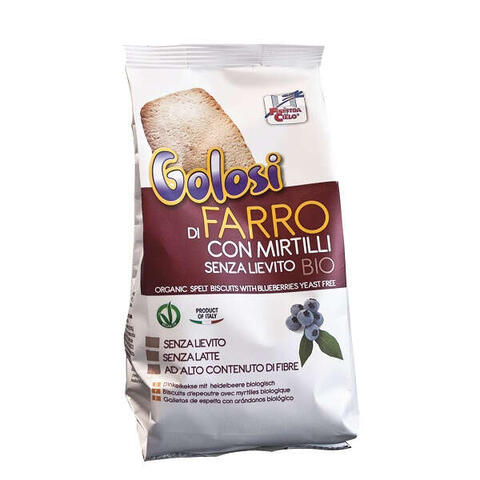 Buongiornobio - Fsc i golosi biscotti di farro e mirtilli bio senza lievito vegan senza latte 250 g