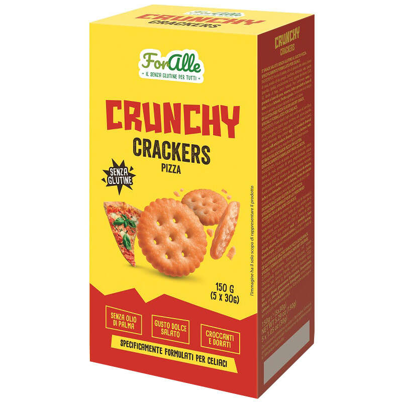 Foralle crunchy crackers pizza - 5 bustine x 30 g senza olio di palma, gusto dolce salato