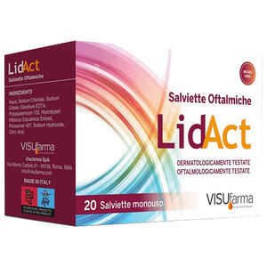 Lidact salviette oftalmcihe - Lidact salviette oftalmiche perioculari monouso 20 pezzi