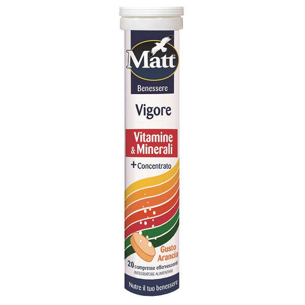 Matt benessere vigore - Vitamine & minerali 20 compresse effervescenti gusto arancia