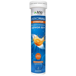 Arkofarm - Arkomag hydratium reidrata e ricarica arancia senior 24 compresse effervescenti basso contenuto di zuccheri con edulcorante