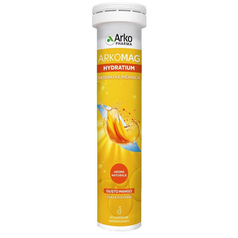 Arkofarm - Arkomag hydratium reidrata e ricarica mango 24 compresse effervescenti senza zuccheri con edulcorante