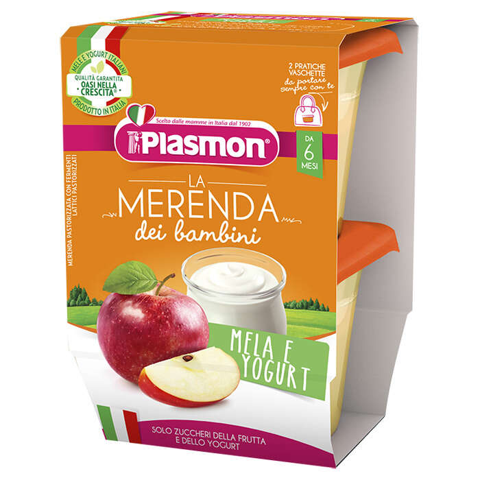 Plasmon - La merenda dei bambini sapori di natura mela yogurt asettico 2 x 120 g