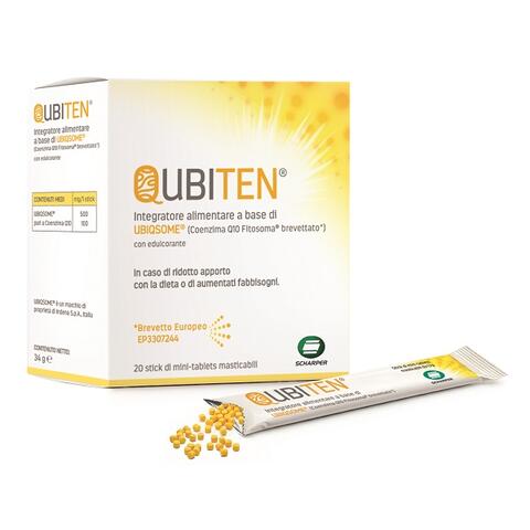 Qubiten - 20 stick di minitablet masticabili a base di ubiqsome