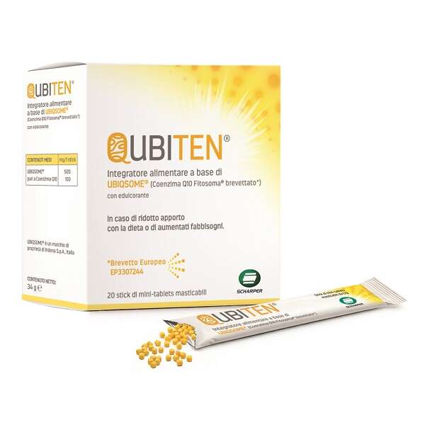 Qubiten - 20 stick di minitablet masticabili a base di ubiqsome