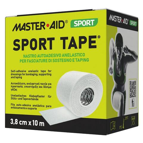 Master aid - Nastro autoadesivo anelastico per fasciature di sostegno e taping master-aid sport 3,8x10