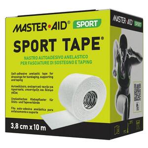 Master aid - Nastro autoadesivo anelastico per fasciature di sostegno e taping master-aid sport 3,8x10