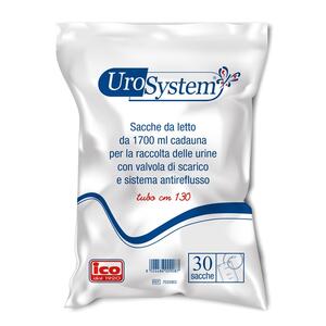 Urosystem - Sacca di drenaggio da letto per urina tubo 130 cm con scarico 30 pezzi