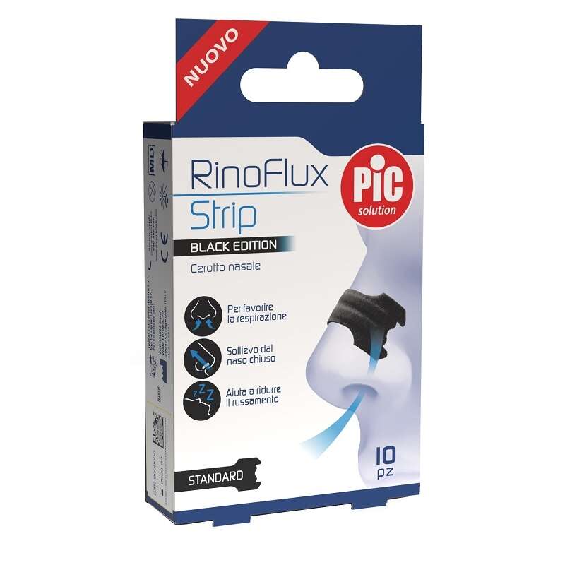 Pic - Solution rinoflux black edition cerotto nasale standard 10 pezzi