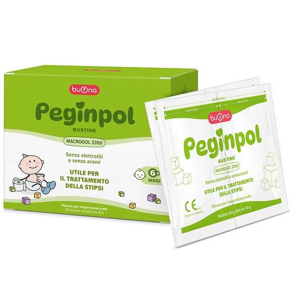Peginpol - 20 bustine divisibili da 10 g macrogol 3350 senza glutine senza lattosio