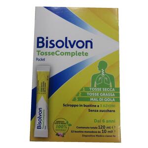 Bisolvon - Tosse complete pocket sciroppo 12 bustine da 10 ml senza zucchero senza glutine senza lattosio