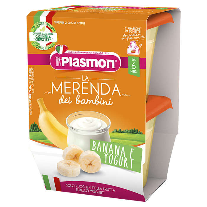 Plasmon - La merenda dei bambini sapori di natura banana yogurt asettico 2 x 120 g