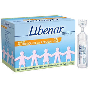Libenar - Soluzione salina ipertonica 3%  per inalazione con aerosol 30 flaconcini monouso x 4 ml