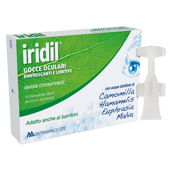 Iridina - Gocce oculari iridil 10 ampolle monodose richiudibili 0,5 ml
