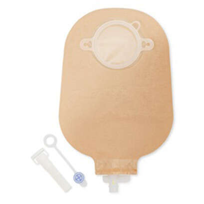 Hollister - Sacca per urostomia dansac nova 2 anatomica trasparente midi con rubinetto di chiusura di sicurezza 55mm 10 pezzi + 1 adattatore e 10 tappini esterni