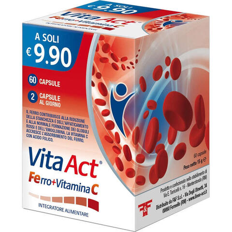 F&f - Vita act ferro+vitamina c 60 capsule