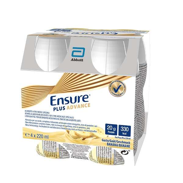 Ensure - Plus advance banana 4 bottiglie da 220 ml