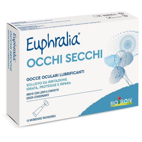 Euphralia - Gocce oculari lubrificanti  occhi secchi 15 monodose richiudibili x 0,5 ml