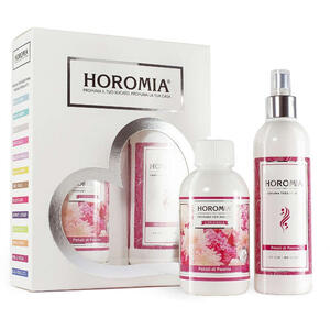 Deolab - Horotwins19 petali di peonia profumo concentrato lavatrice 250 ml + deotessuti spray no alcool 250 ml