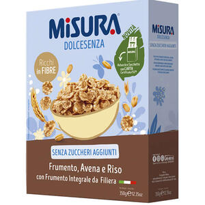 Fiocchi frumento, avena e riso - Misura fiocchi dolce senza integrali 350 g