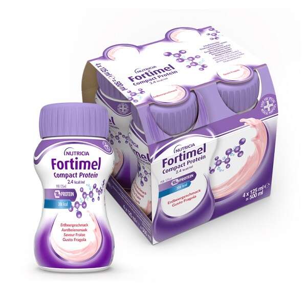 Fortimel - Compact protein fragola 4 bottiglie 125 ml