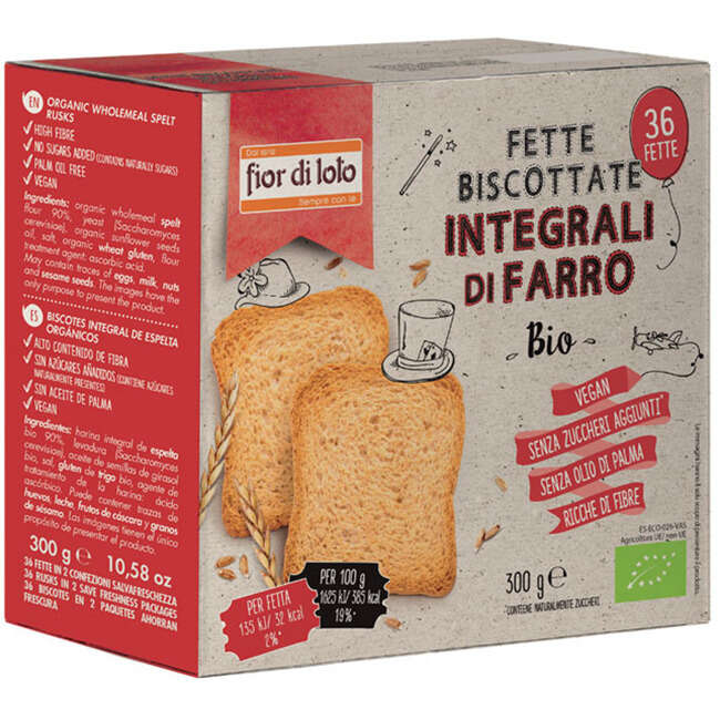 Fior di loto - Fette biscottate farro integrali