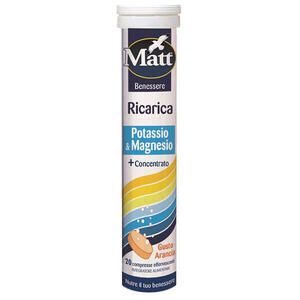 Matt benessere ricarica - Potassio & magnesio 20 compresse effervescenti gusto arancia