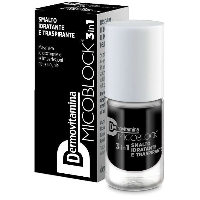 Dermovitamina - Micoblock 3in1 smalto idratante e traspirante nero 5 ml