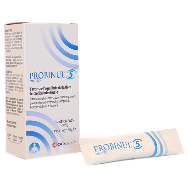 Probinul - 5 neutro 12 stick pack 5 g senza glutine senza lattosio
