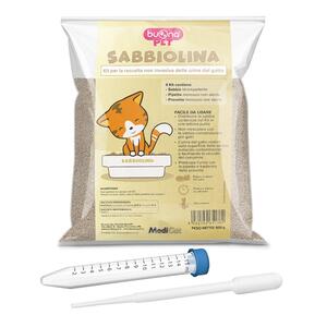 Buonapet - Sabbiolina kit con sabbia idrorepellente 500 g + pipetta monouso non sterile + provetta monouso non sterile