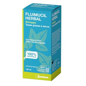 Fluimucil - Herbal sciroppo tosse grassa e secca 140 ml aroma miele limone eucalipto senza glutine senza lattosio