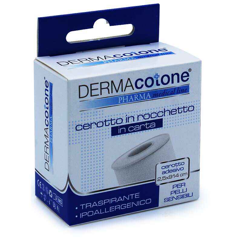 Dermacotone - Cerotto rocchetto in carta  bianco 2,5x914cm 1 pezzo